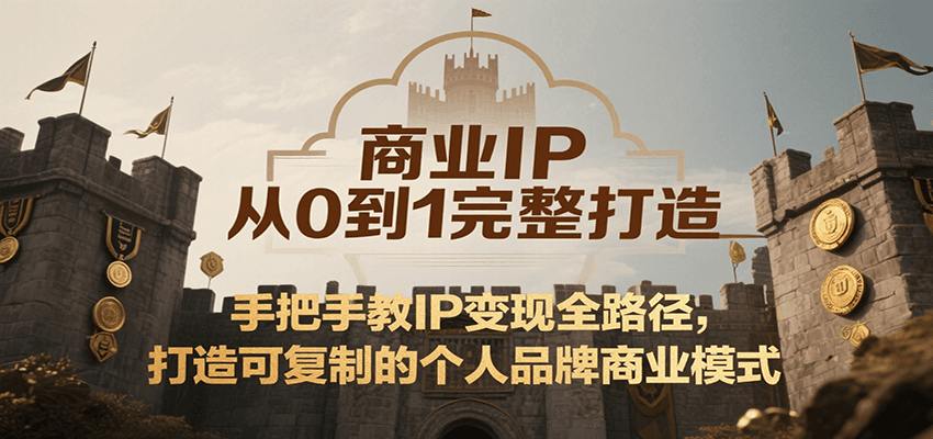 商业IP从0到1完整打造，手把手教IP变现全路径，打造可复制的个人品牌商业模式-轻创终点站