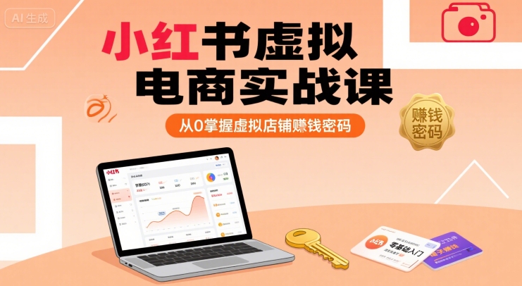 小红书虚拟电商实战课，从0掌握虚拟店铺賺钱密码-轻创终点站