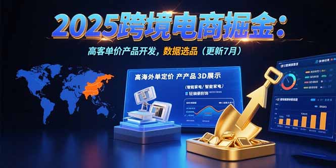 2025跨境电商掘金：蓝海市场定位，高客单价产品开发，数据选品(更新7月)-轻创终点站