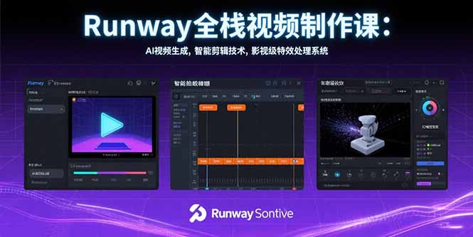 Runway全栈视频制作课：AI视频生成，智能剪辑技术，影视级特效处理系统-飞叔云网创