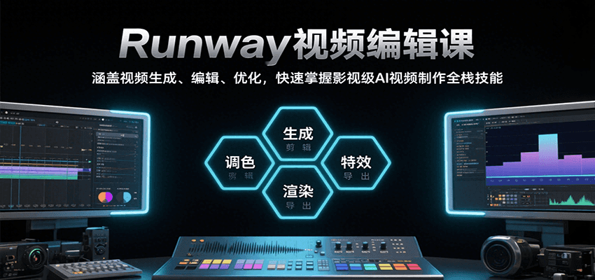 Runway视频编辑课，涵盖视频生成、编辑、优化，快速掌握影视级AI视频制作全栈技能-轻创终点站