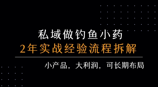 私域做钓鱼小药 每单利润3张+ 详细流程拆解-青年云网创—高质量项目商城
