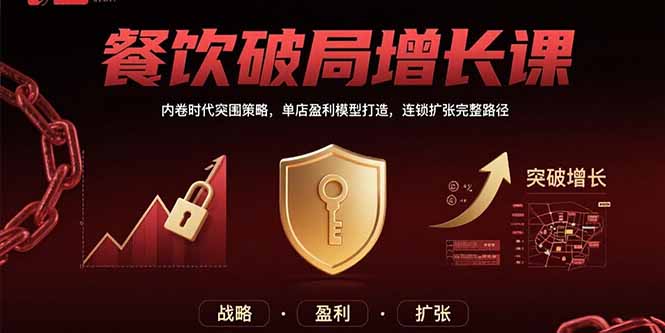 餐饮破局增长课：内卷时代突围策略，单店盈利模型打造，连锁扩张完整路径-飞叔云网创