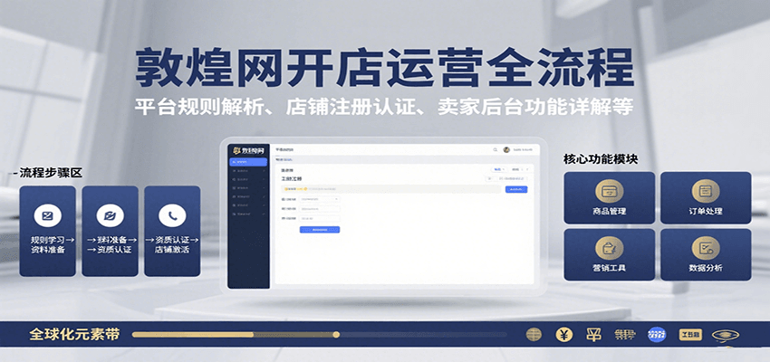 敦煌网开店运营全流程：平台规则解析、店铺注册认证、卖家后台功能详解等-青年云网创—高质量项目商城