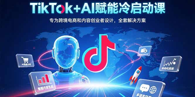 TikTok+AI赋能冷启动课：专为跨境电商和内容创业者设计，全套解决方案-青年云网创—高质量项目商城