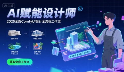 AI赋能设计师， 2025全新comfyui设计全流程工作流 ，室内-建筑-景观-美术，零基础直接上手-轻创终点站
