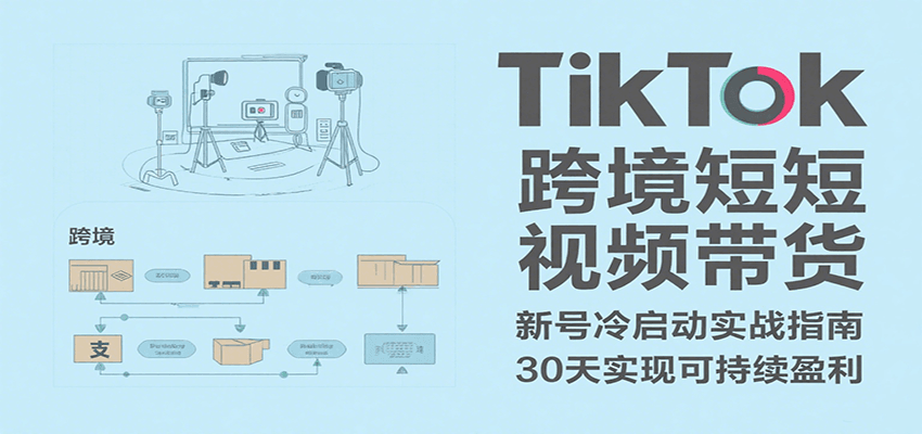 TikTok跨境短视频带货，30天攻克新号冷启动、0-1实现跨境可持续盈利-青年云网创—高质量项目商城