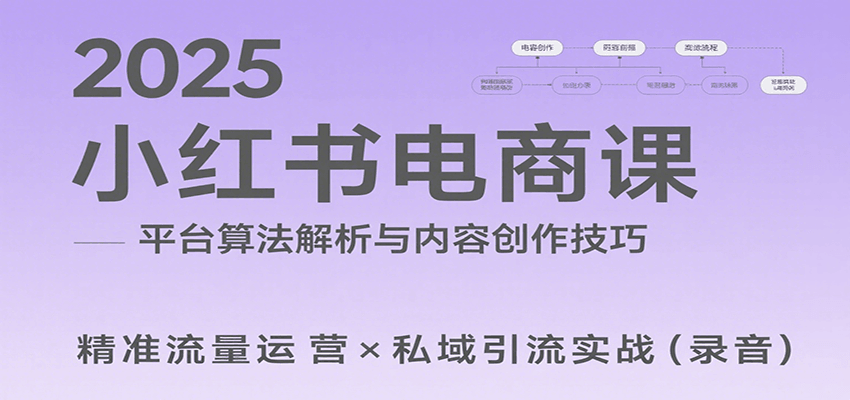 2025小红书电商课：解析算法，创作高转化内容，助力卖家获取流量实现变现（录音）-财富区