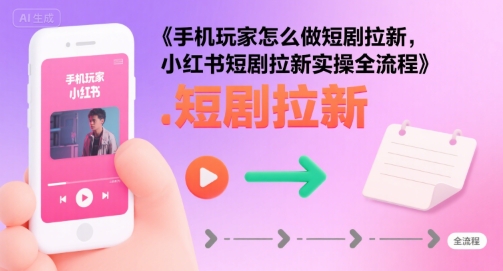 手机玩家怎么做短剧拉新，小红书短剧拉新实操全流程-青年云网创—高质量项目商城