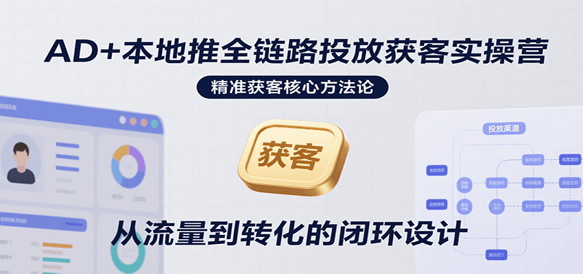 AD+本地推全链路投放获客实操营，快速掌握精准获客技巧，当天投放当天转化高效营销-财富区