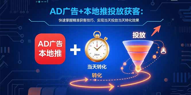 AD广告+本地推投放获客：快速掌握精准获客技巧，实现当天投放当天转化效果-飞叔云网创