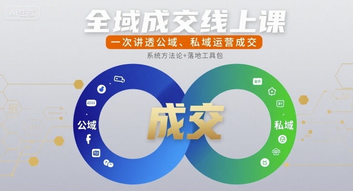 全域成交线上课，一次讲透公域、私域运营成交-轻创终点站