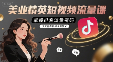 美业精英短视频流量课，掌握抖音流量密码，天天有询单，条条有转化-華夏云创