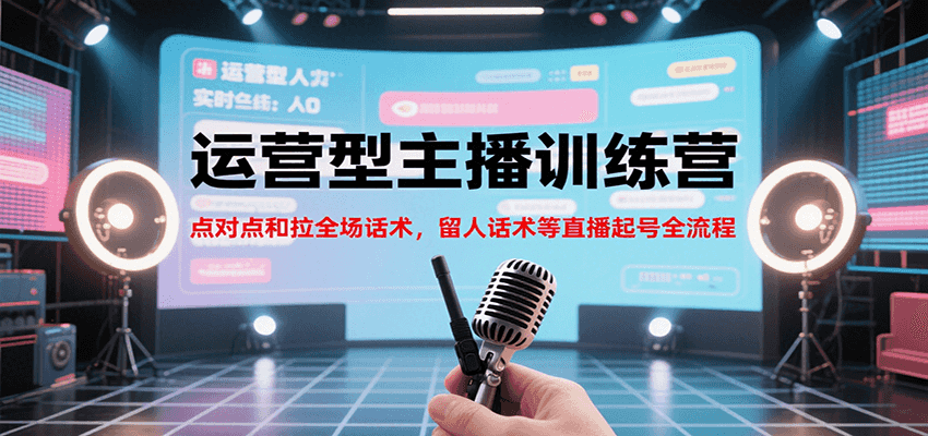 运营型主播训练营，点对点和拉全场话术，留人话术等直播起号全流程（更新8月）-飞叔云网创