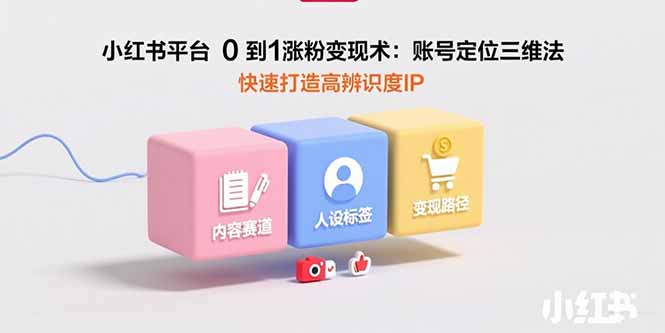 小红书平台0到1涨粉变现术：账号定位三维法，快速打造高辨识度IP-青年云网创—高质量项目商城