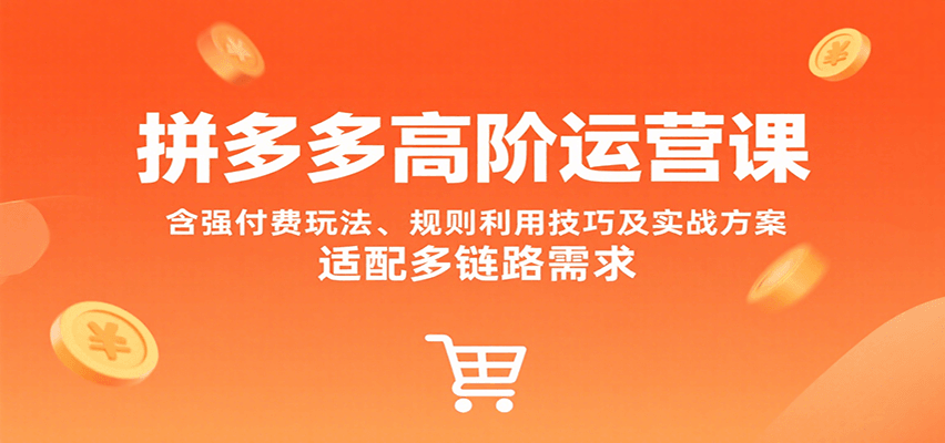 拼多多高阶运营课，含强付费玩法、规则利用技巧及实战方案，适配多链路需求-華夏云创