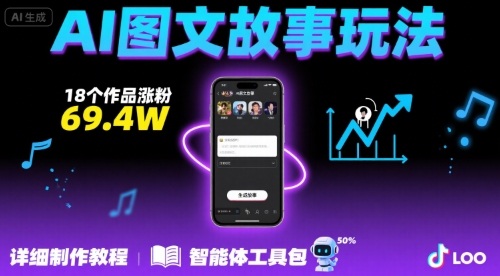 抖音爆火的ai图文故事玩法，18个作品涨粉69.4W，详细制作教程+智能体-華夏云创