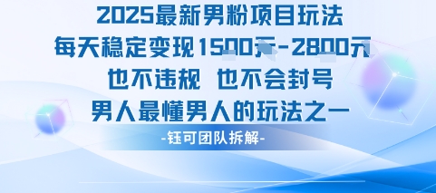 2025最新男粉项目玩法每天变现1k+也不违规也不会封号男人最懂男人的玩法-轻创终点站