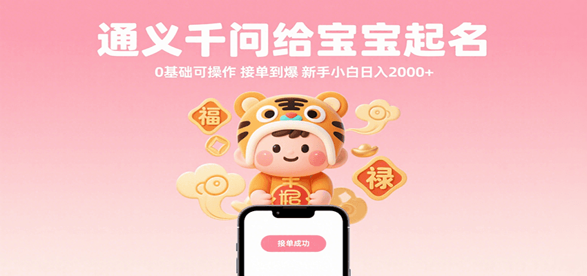 通义千问给宝宝起名 0基础可操作 接单到爆 新手小白日入2000+-青年云网创—高质量项目商城