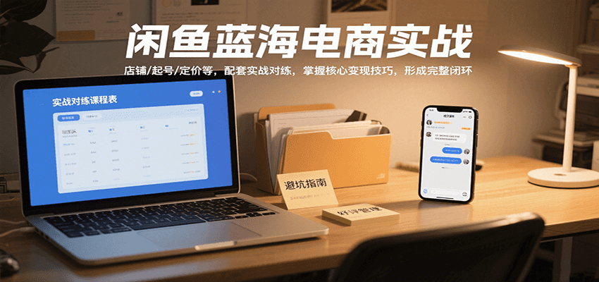 闲鱼蓝海电商实战，涵盖店铺、起号、定价等，配套实战对练，掌握核心变现技巧-青年云网创—高质量项目商城