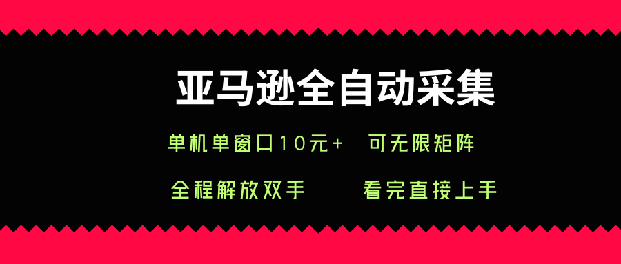 亚马逊全自动采集，单机单窗口一天10+，可无限矩阵去做-青年云网创—高质量项目商城