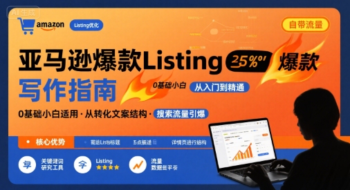 亚马逊爆款Listing写作方法，亚马逊0基础小白也能写爆款自带流量的Listing-青年云网创—高质量项目商城