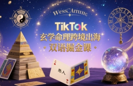 TikTok玄学命理跨境出海双语掘金课，手把手教你用命理知识精准直击海外用户痛点-青年云网创—高质量项目商城