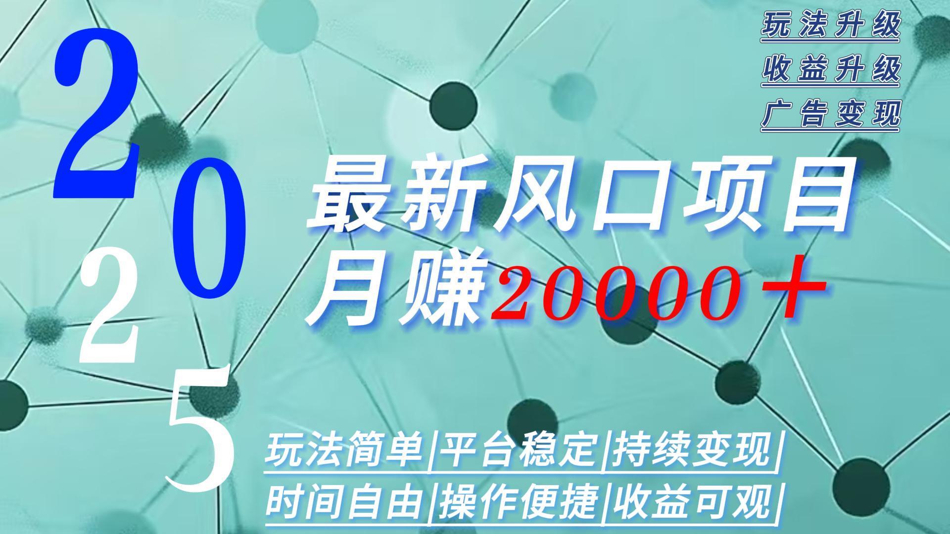 2025广告赛道新风口-月赚2W＋玩法简单，时间自由-青年云网创—高质量项目商城