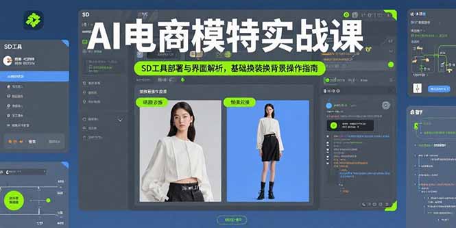 AI电商模特实战课，SD工具部署与界面解析，基础换装换背景操作指南-飞叔云网创