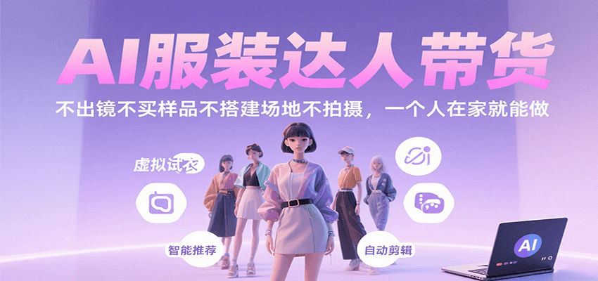 AI服装达人带货，不出镜不买样品不搭建场地不拍摄，一个人在家就能做-華夏云创