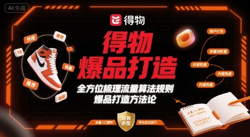 得物爆品打造，全方位梳理得物流量算法规则爆品打造规则-華夏云创