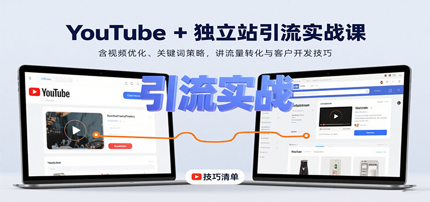 YouTube+独立站引流实战课：含视频优化、关键词策略，讲流量转化与客户开发技巧-网创星球