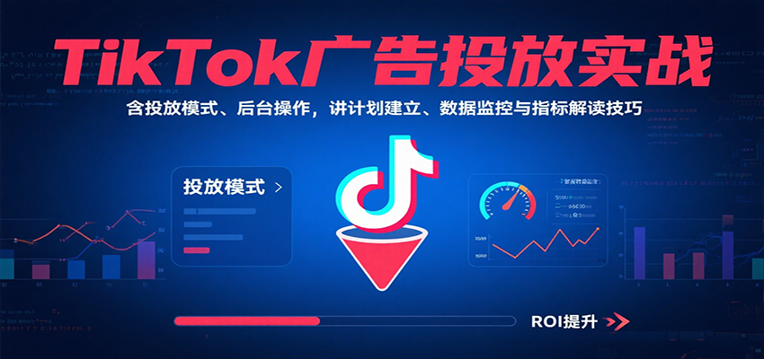 TikTok广告投放实战，含投放模式、后台操作，讲计划建立、数据监控与指标解读技巧-网创星球