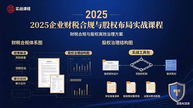 2025企业财税合规与股权布局的实战课程：财税合规与股权高效治理方案-飞叔云网创