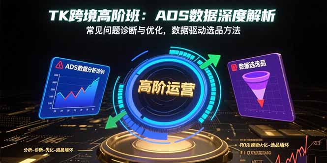 TK跨境高阶班：ADS数据深度解析，常见问题诊断与优化，数据驱动选品方法-飞叔云网创