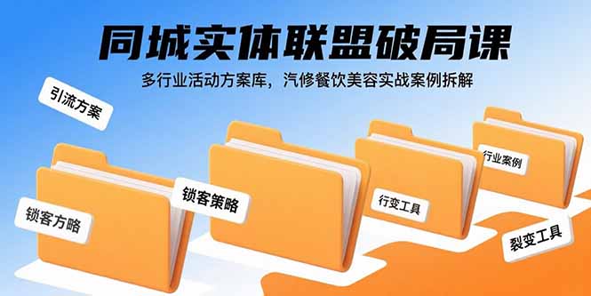 同城实体联盟破局课，多行业活动方案库，汽修餐饮美容实战案例拆解-華夏云创