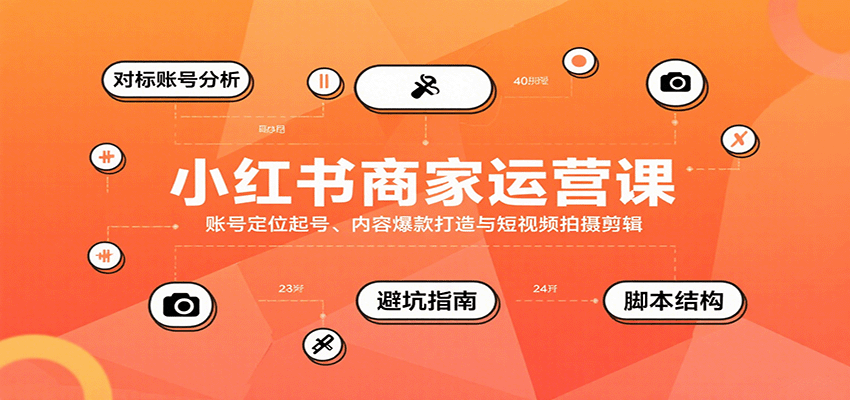 小红书商家运营课，账号定位起号、内容爆款打造与短视频拍摄剪辑-青年云网创—高质量项目商城