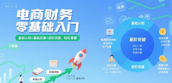 电商财务零基础入门，基础认知+基础实操+进阶突破，轻松掌握-星舰联盟