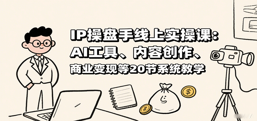 IP操盘手线上实操课：AI工具、内容创作、商业变现等20节系统教学-青年云网创—高质量项目商城