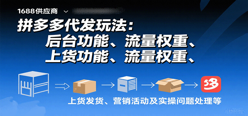 拼多多代发玩法：后台功能、流量权重、上货发货、营销活动及实操问题处理等-test