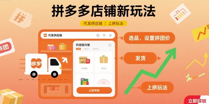 拼多多店铺新玩法，代发供应链上拼玩法-星舰联盟