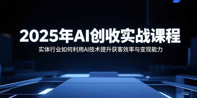 2025年AI创收实战课程：实体行业如何利用AI技术提升获客效率与变现能力-青年云网创—高质量项目商城