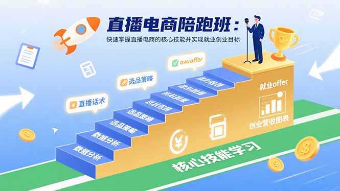 直播电商陪跑班：快速掌握直播电商的核心技能并实现就业/创业目标-星舰联盟