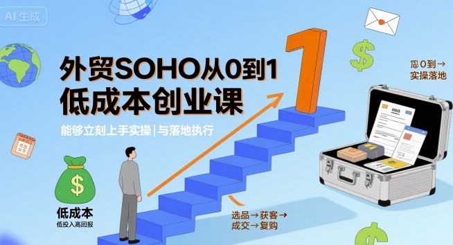 外贸SOHO从0到1低成本创业课，能够立刻上手实操与落地执行-星舰联盟