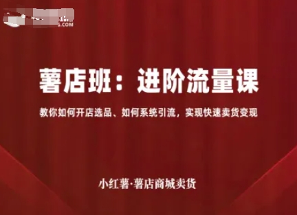 小红薯薯店商城卖货，进阶流量课，教你如何开店选品、如何系统引流，实现快速卖货变现-轻创终点站