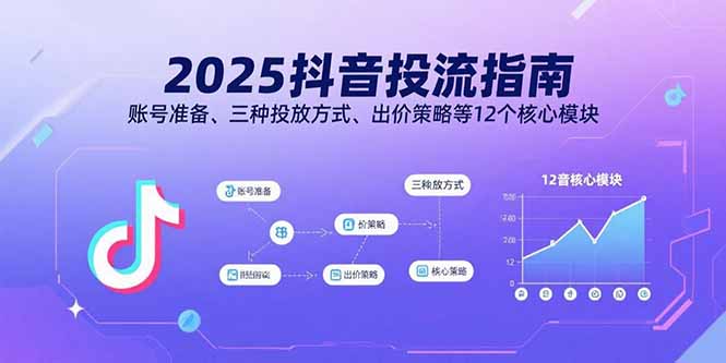 2025抖音投流指南，账号准备、三种投放方式、出价策略等12个核心模块-飞叔云网创