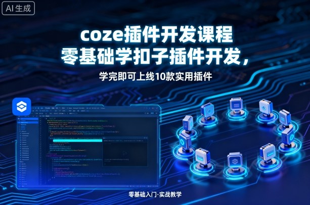coze插件开发课程，零基础学扣子插件开发，学完即可上线10款实用插件-飞叔云网创