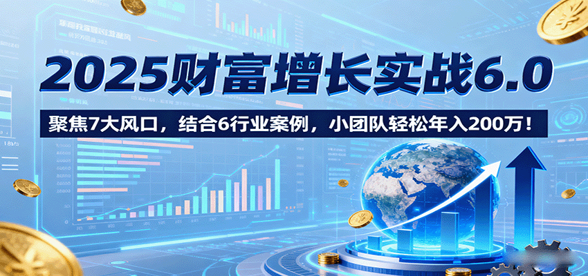 2025财富增长实战6.0，聚焦7大风口，结合6行业案例，小团队轻松年入200万！-轻创终点站
