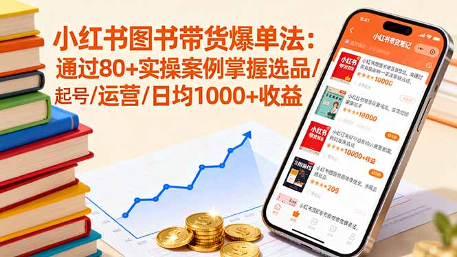 小红书图书带货爆单法：通过80+实操案例掌握选品/起号/运营/日均1000+收益-小目标轻创