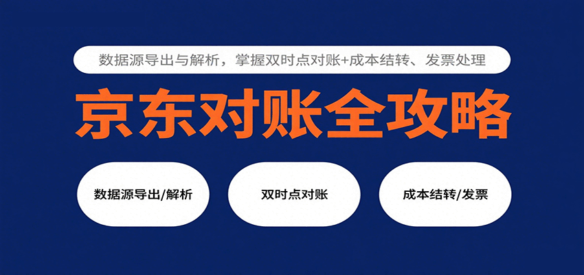 京东对账全攻略：数据源导出与解析，掌握双时点对账+成本结转、发票处理-轻创终点站